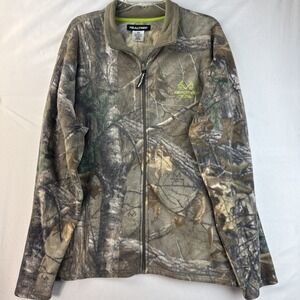 RealTree Xtra Camo Full Zip Fleece Jacket Mens XL Talon Zipper